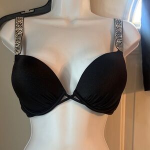 Black Rhinestone VS BOMSHELL BIKINI TOP
